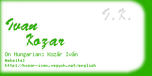 ivan kozar business card