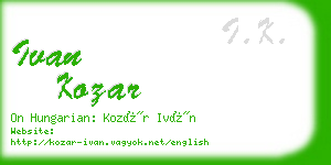 ivan kozar business card